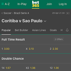 Apostas Dupla Chance - Cupom de apostas Bet365