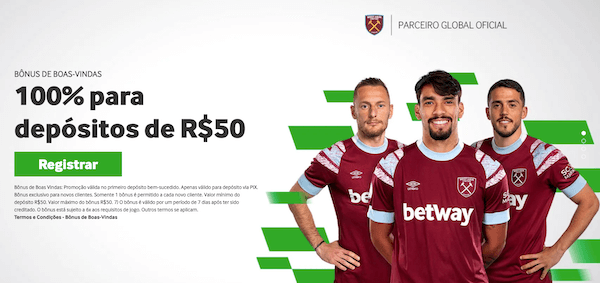 Betway Sports bônus de boas-vindas de R$50 com Pix