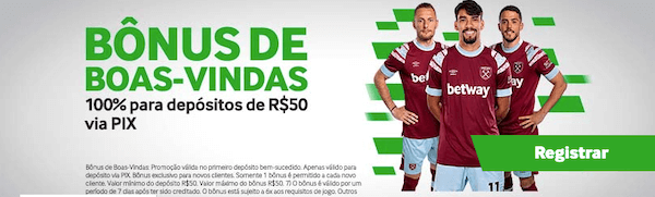 Registrar-se na Betway Brasil e conseguir o bônus de boas-vindas de R$50