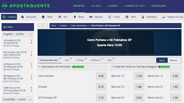 Cerro Porteño x Palmeiras Palpites - Odds da Apostaquente