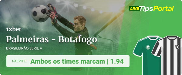 Palmeiras x Botafogo Palpite de apostas para o Brasileirão 25/06/2023