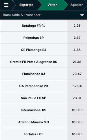 Apostas campeao brasileiro - Casadeapostas.com