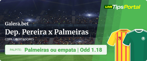 Pereira x Palmeiras Palpite - Copa Libertadores - Palmeiras ou empate