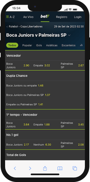 Boca Juniors x Palmeiras Palpite - Odds Bet7 para a semifinal da Libertadores - 28-09-2023
