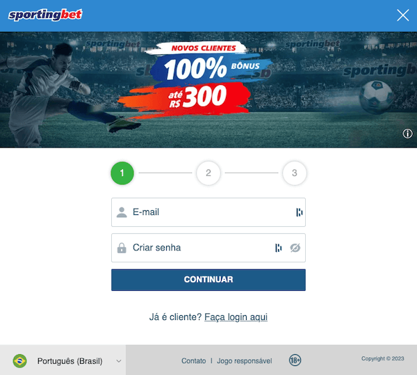 Sportingbet Entrar - Formulário de cadastro Sportingbet Brasil
