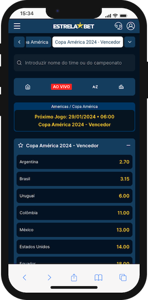 Palpites Copa América - Odds do vencedor na Estrelabet