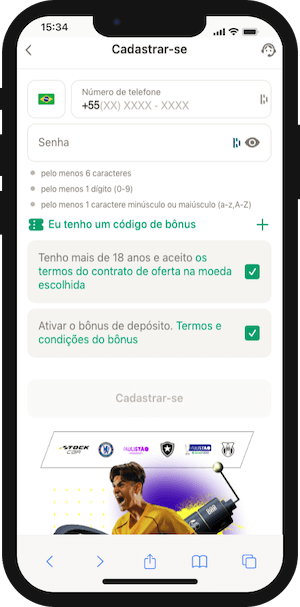 Parimatch - Formulário de cadastro no Brasil